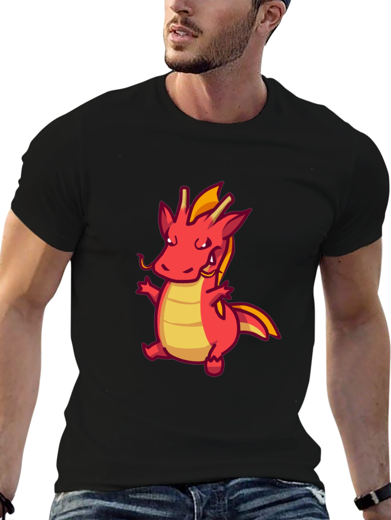 Cute Cartoon Dragon Graphic T-Shirt