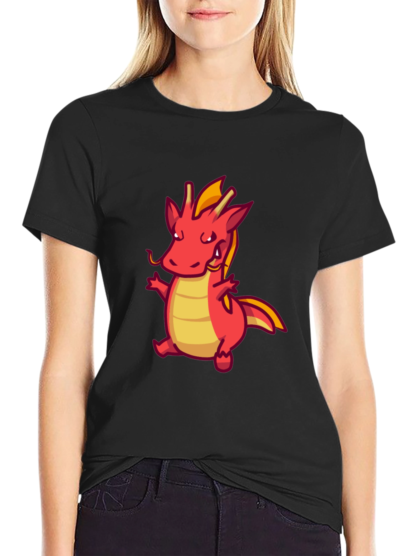 Cute Cartoon Dragon Graphic T-Shirt