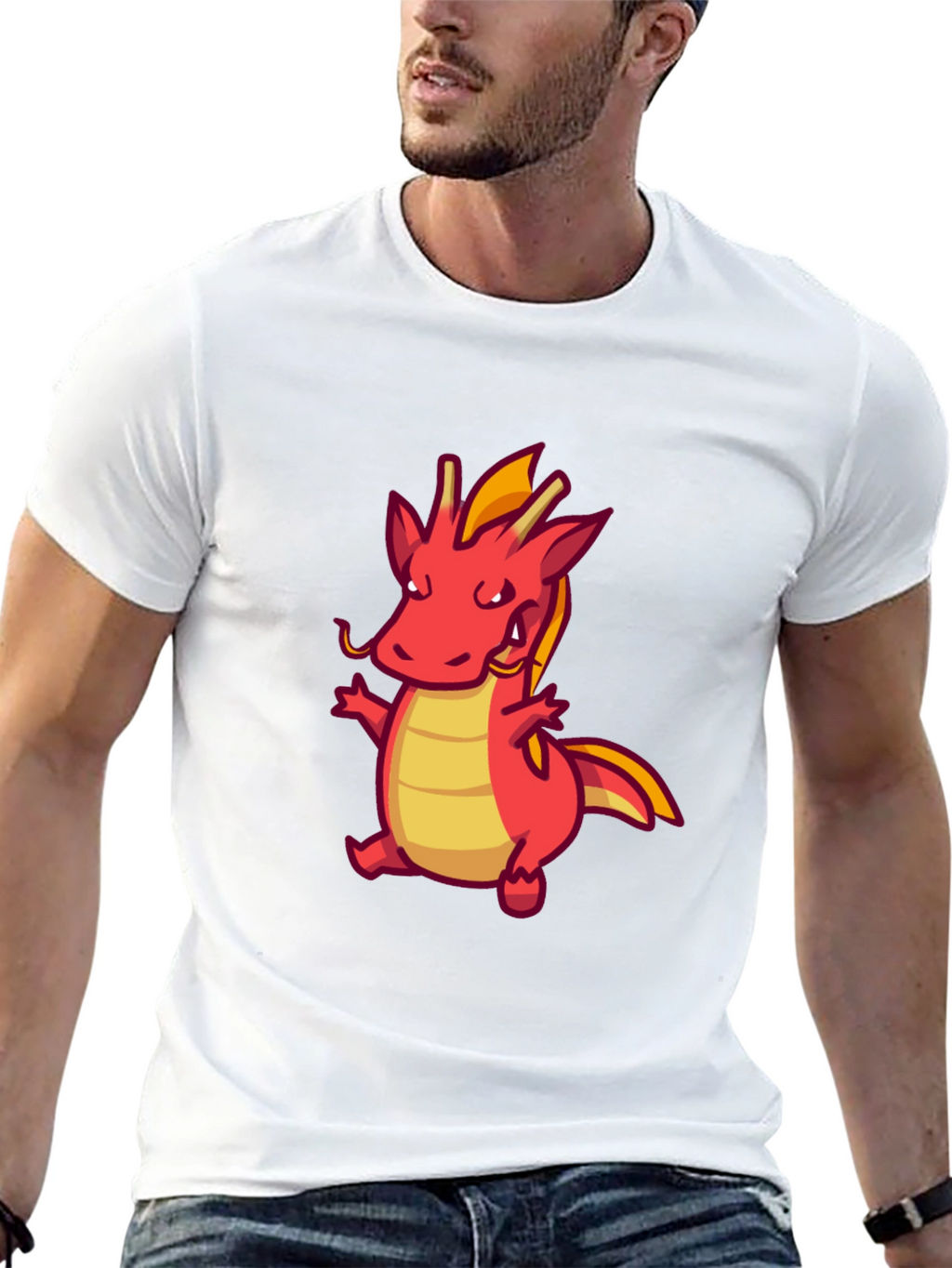Cute Cartoon Dragon Graphic T-Shirt