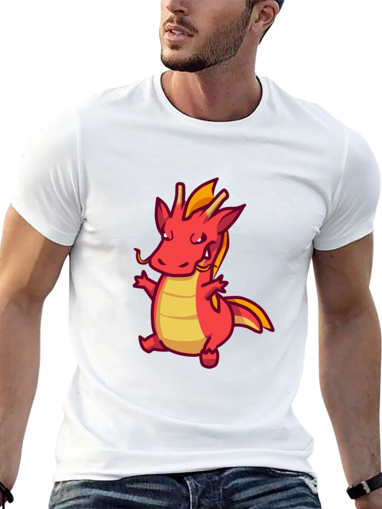 Cute Cartoon Dragon Graphic T-Shirt