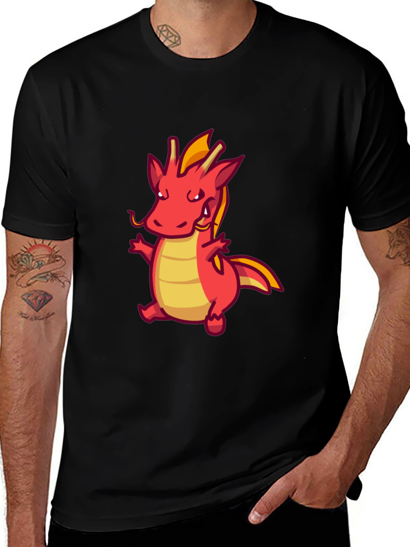 Cute Cartoon Dragon Graphic T-Shirt