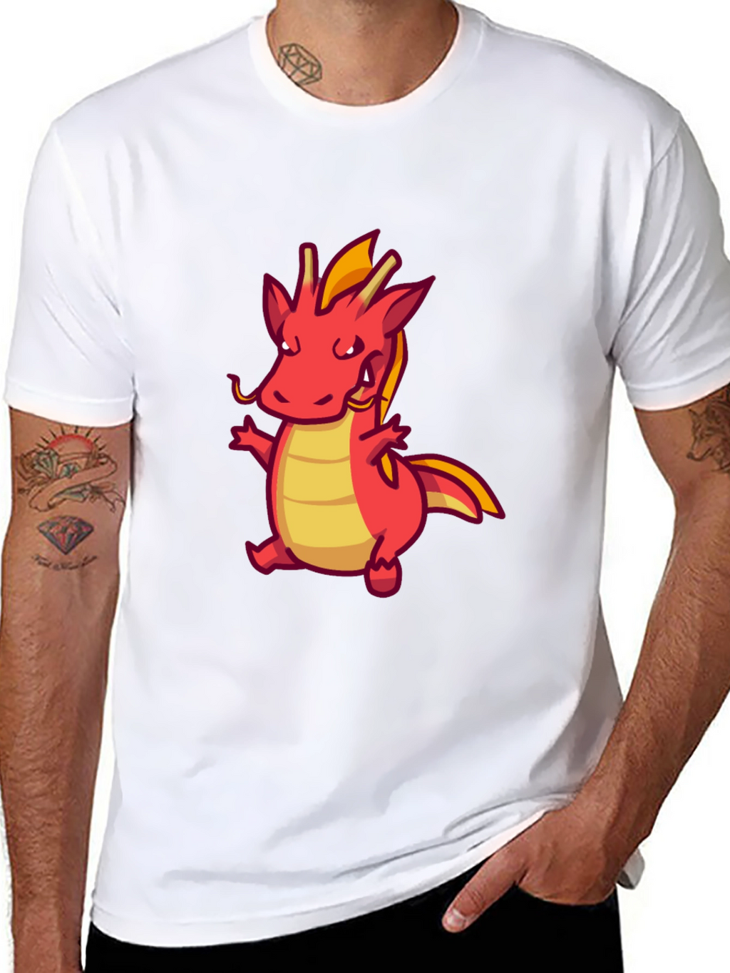 Cute Cartoon Dragon Graphic T-Shirt