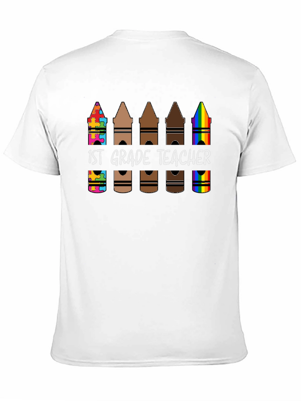 1st Grade Teacher Crayon T-Shirt