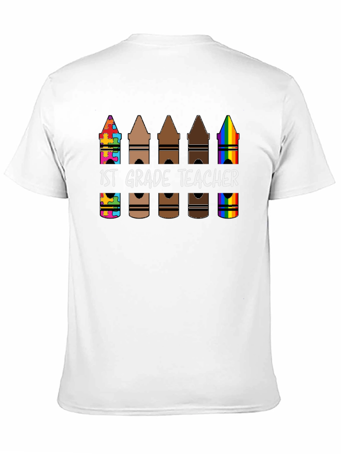 1st Grade Teacher Crayon T-Shirt