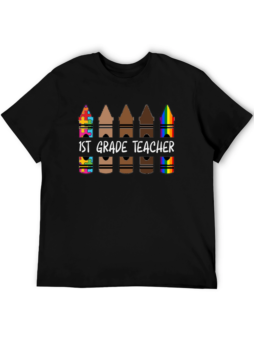 1st Grade Teacher Crayon T-Shirt
