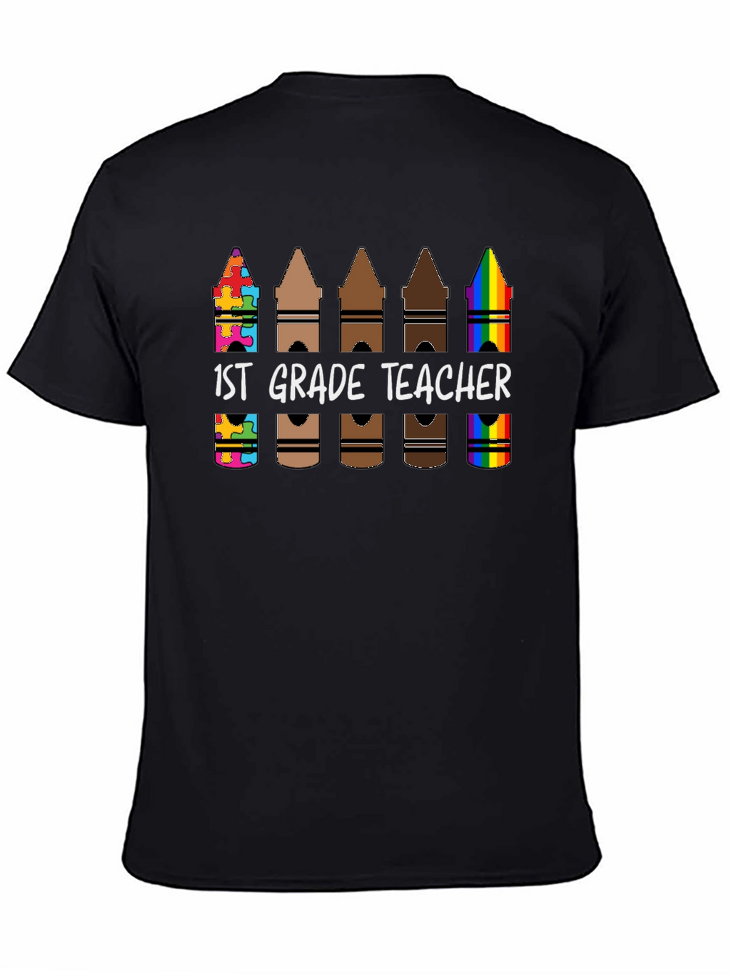 1st Grade Teacher Crayon T-Shirt