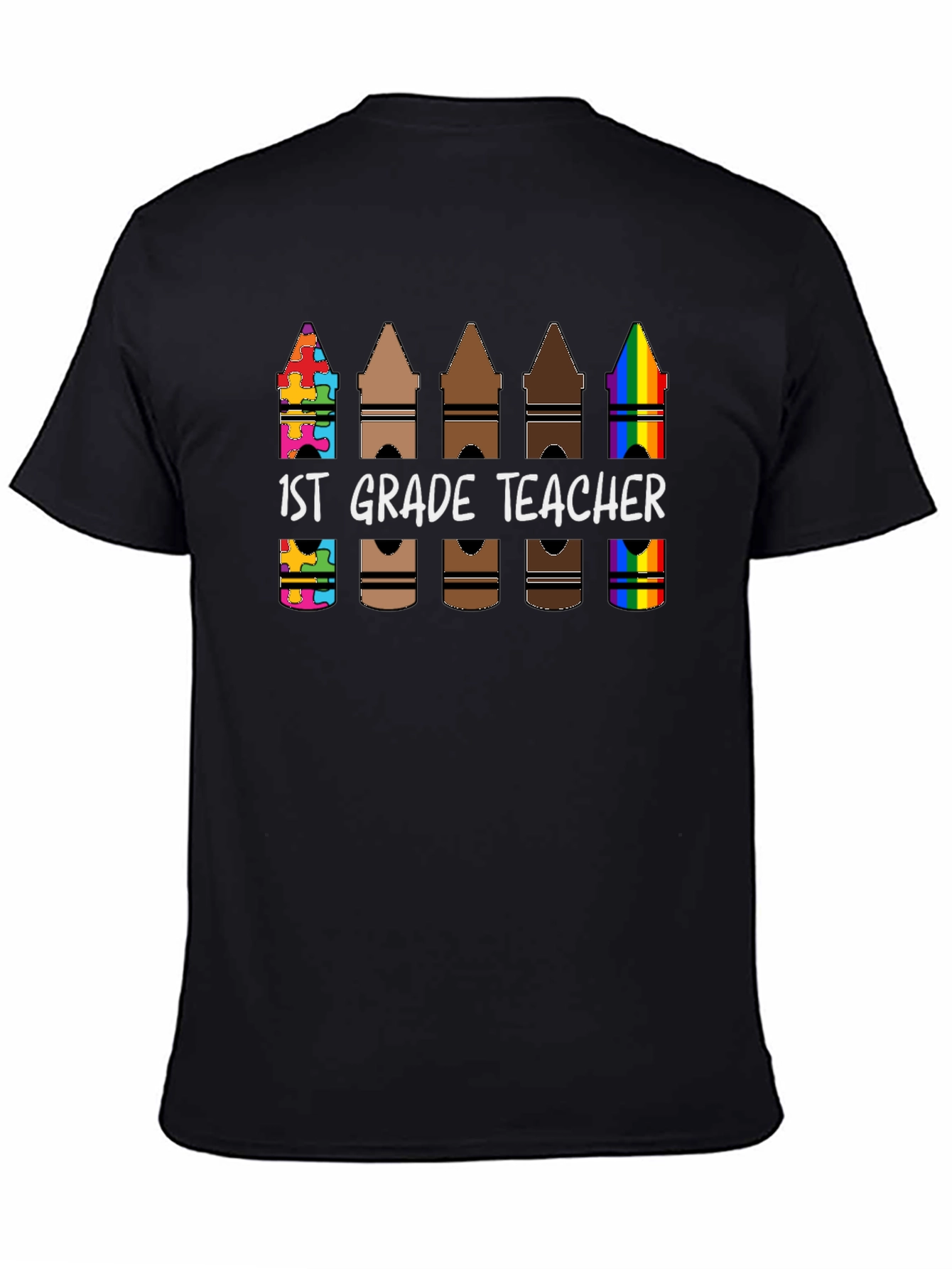 1st Grade Teacher Crayon T-Shirt