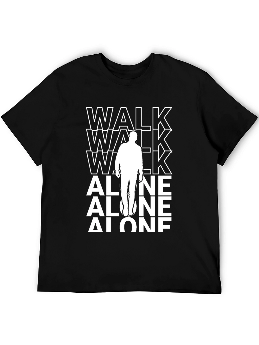 Walk Alone Graphic Tee - Black Cotton T-Shirt
