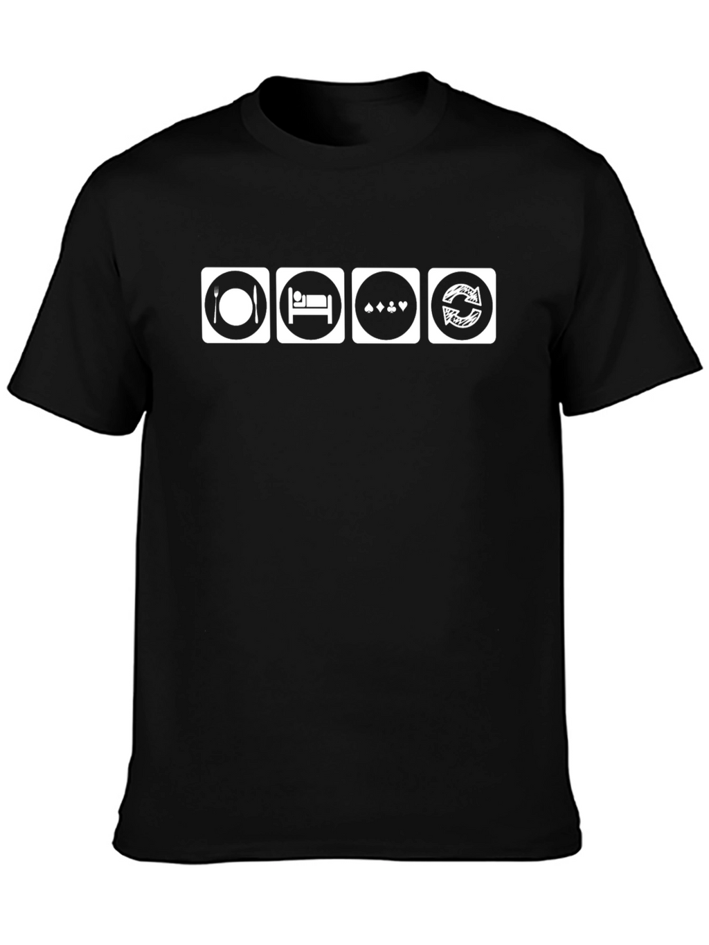 Eat Sleep Poker Repeat T-Shirt - Black Cotton Tee