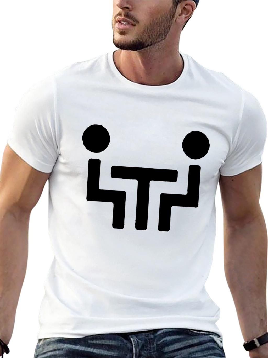 Abstract People Meeting Black T-Shirt