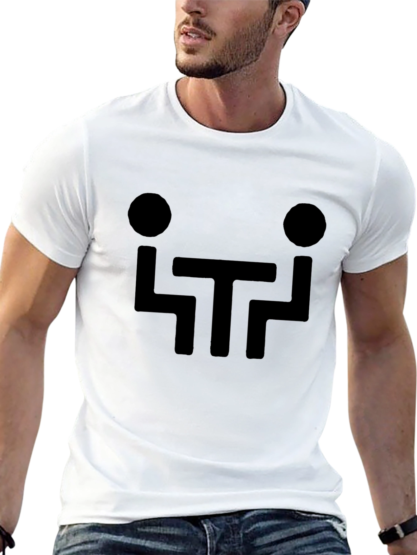 Abstract People Meeting Black T-Shirt