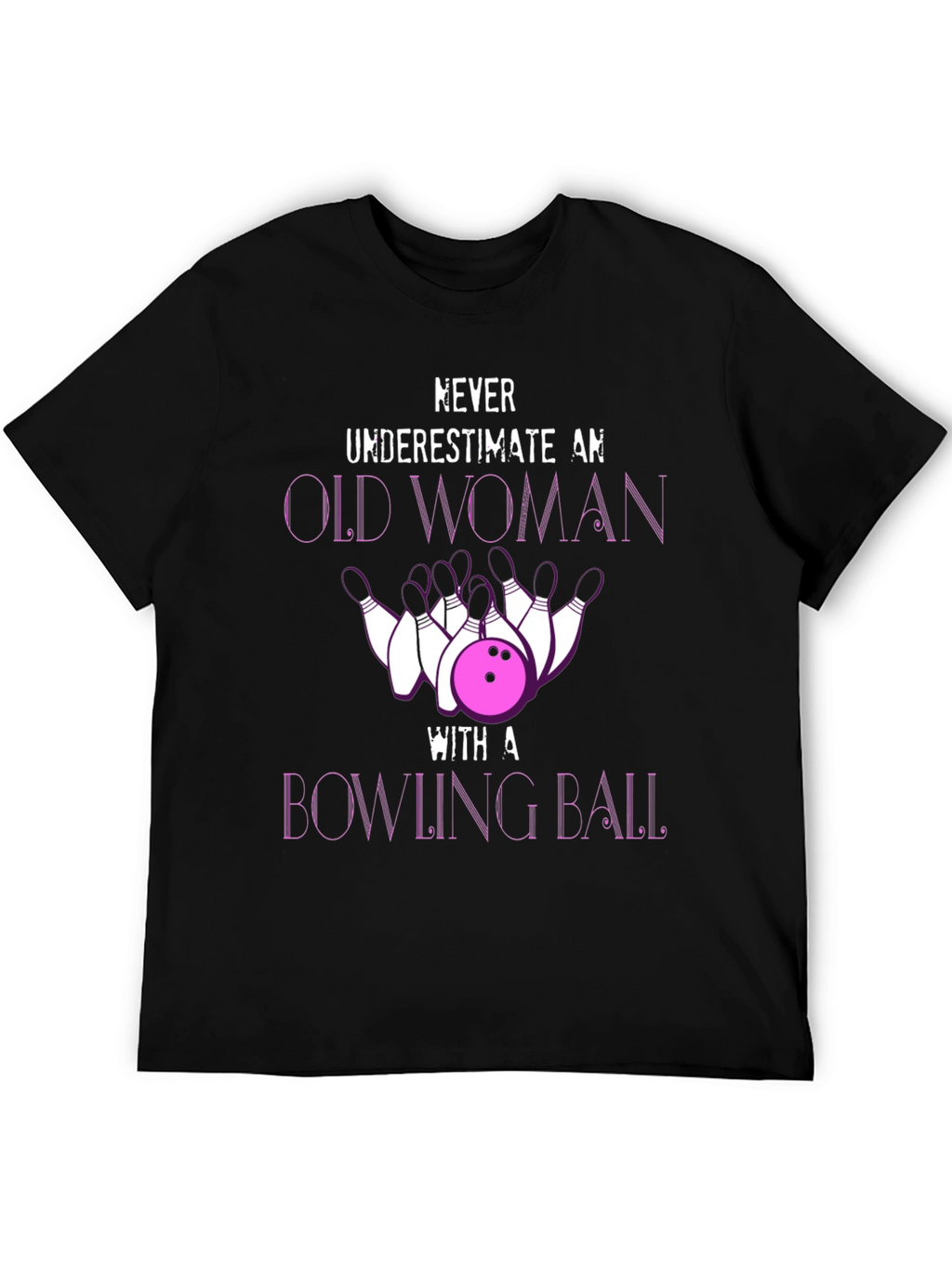 Funny Bowling Old Woman T-Shirt