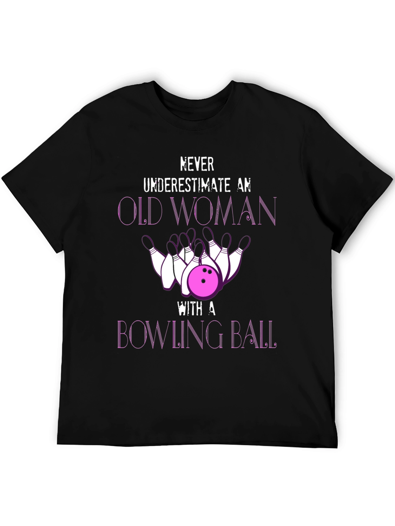 Funny Bowling Old Woman T-Shirt