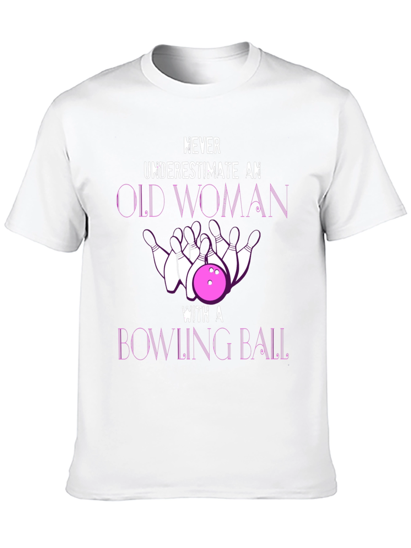 Funny Bowling Old Woman T-Shirt
