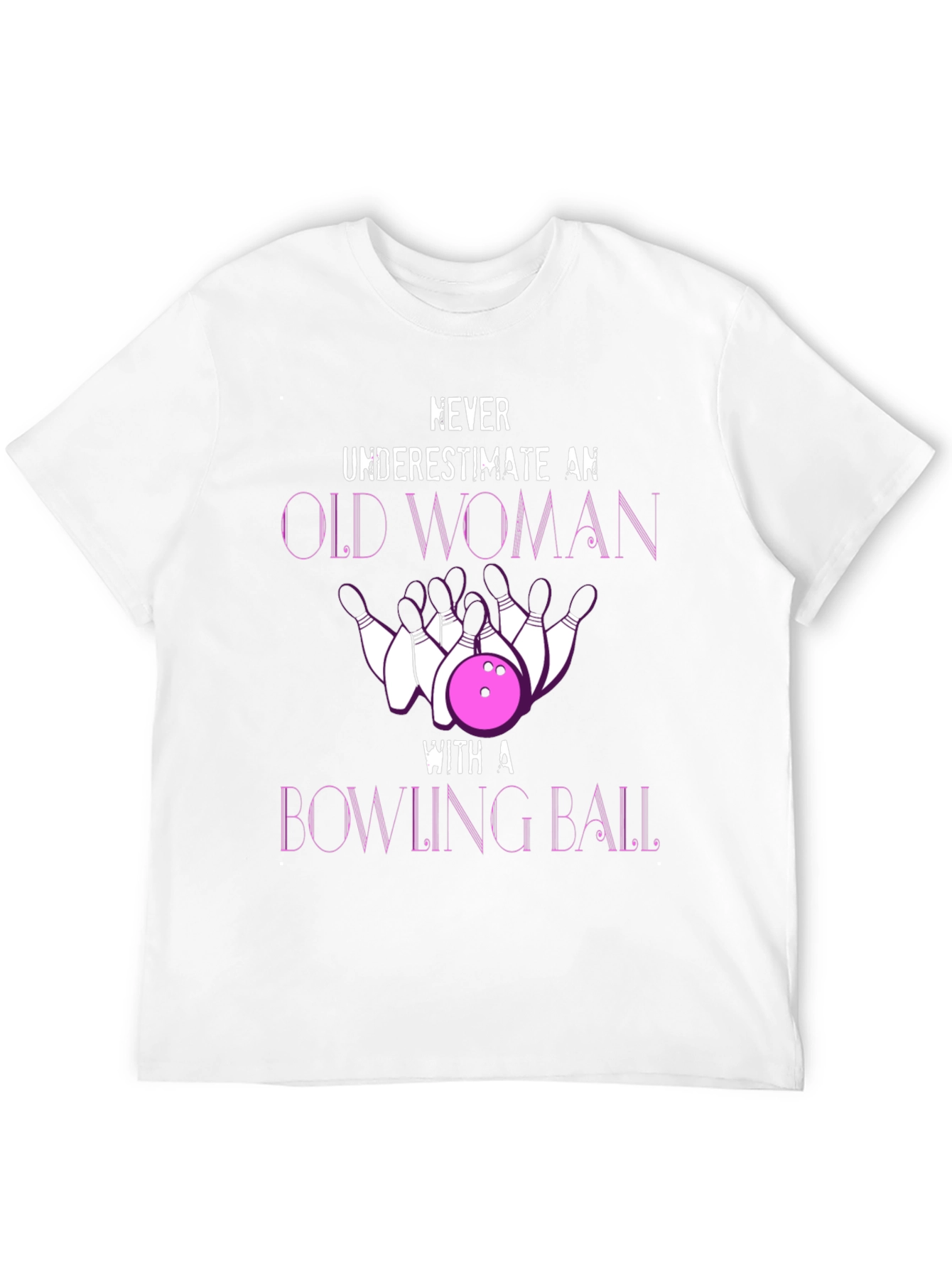 Funny Bowling Old Woman T-Shirt
