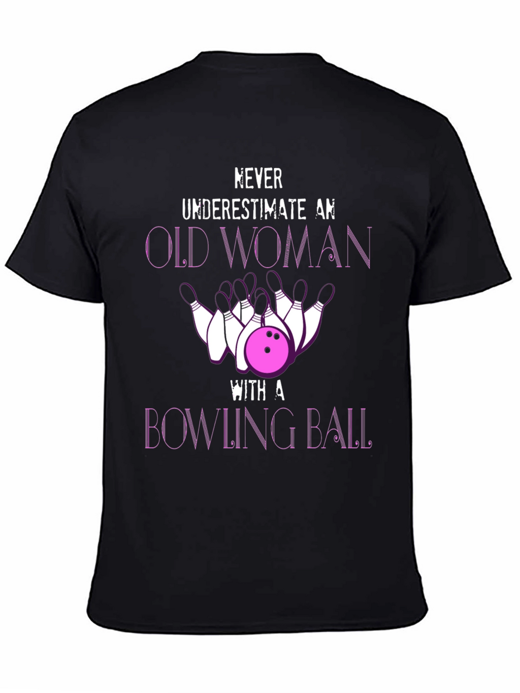 Funny Bowling Old Woman T-Shirt