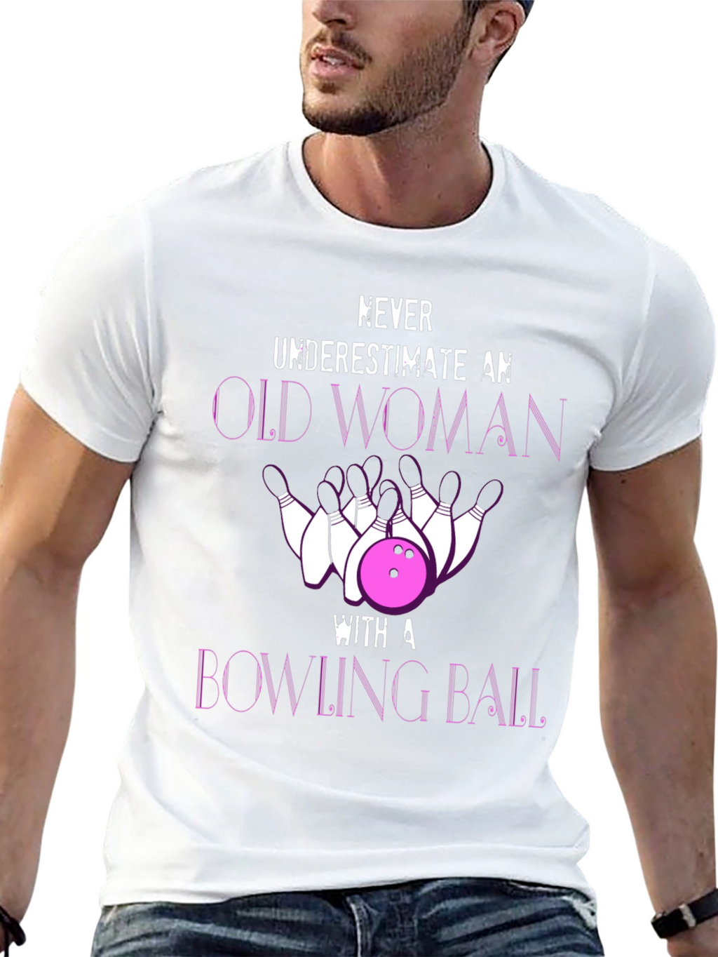 Funny Bowling Old Woman T-Shirt