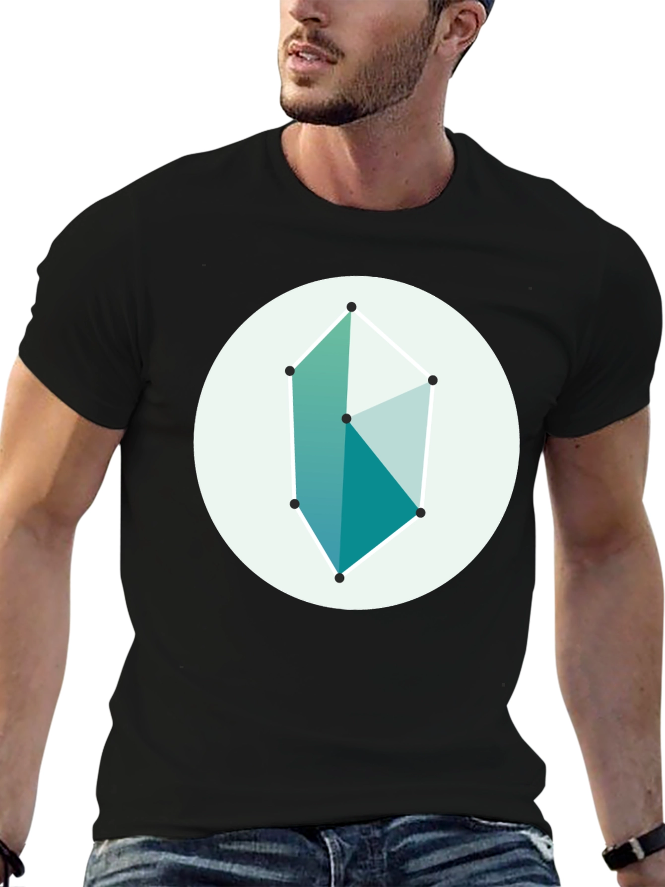 Geometric Graphic Tee - Modern Style