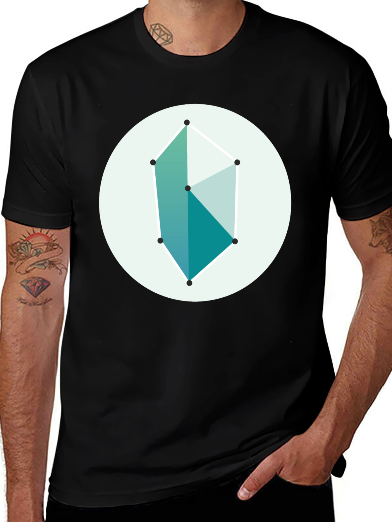 Geometric Graphic Tee - Modern Style