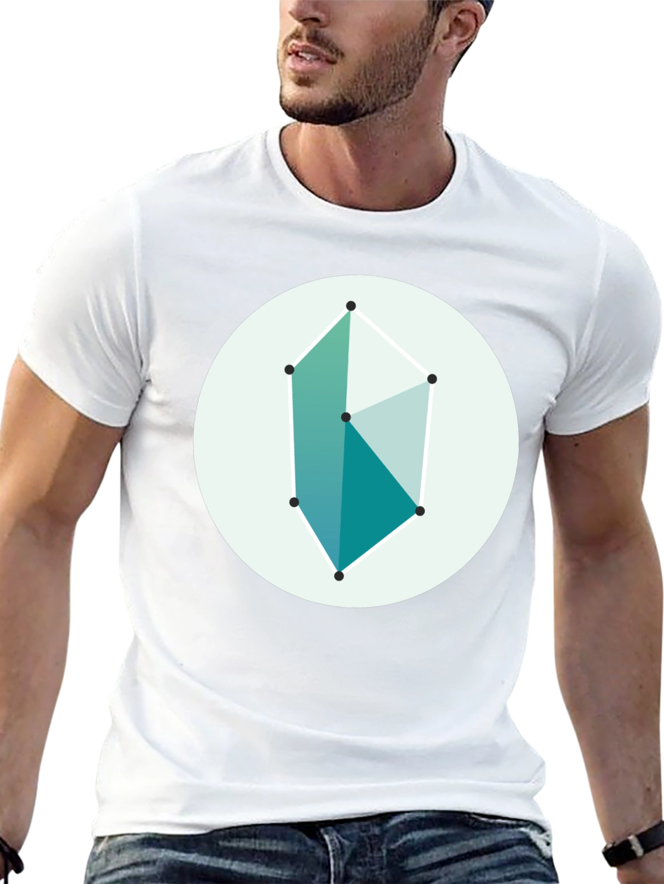 Geometric Graphic Tee - Modern Style