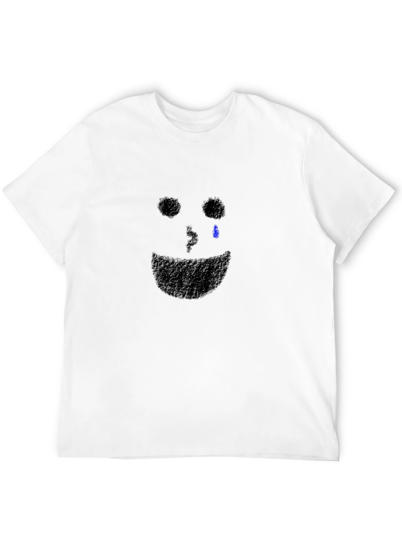 Sad Face Graphic Tee - Black Cotton T-Shirt
