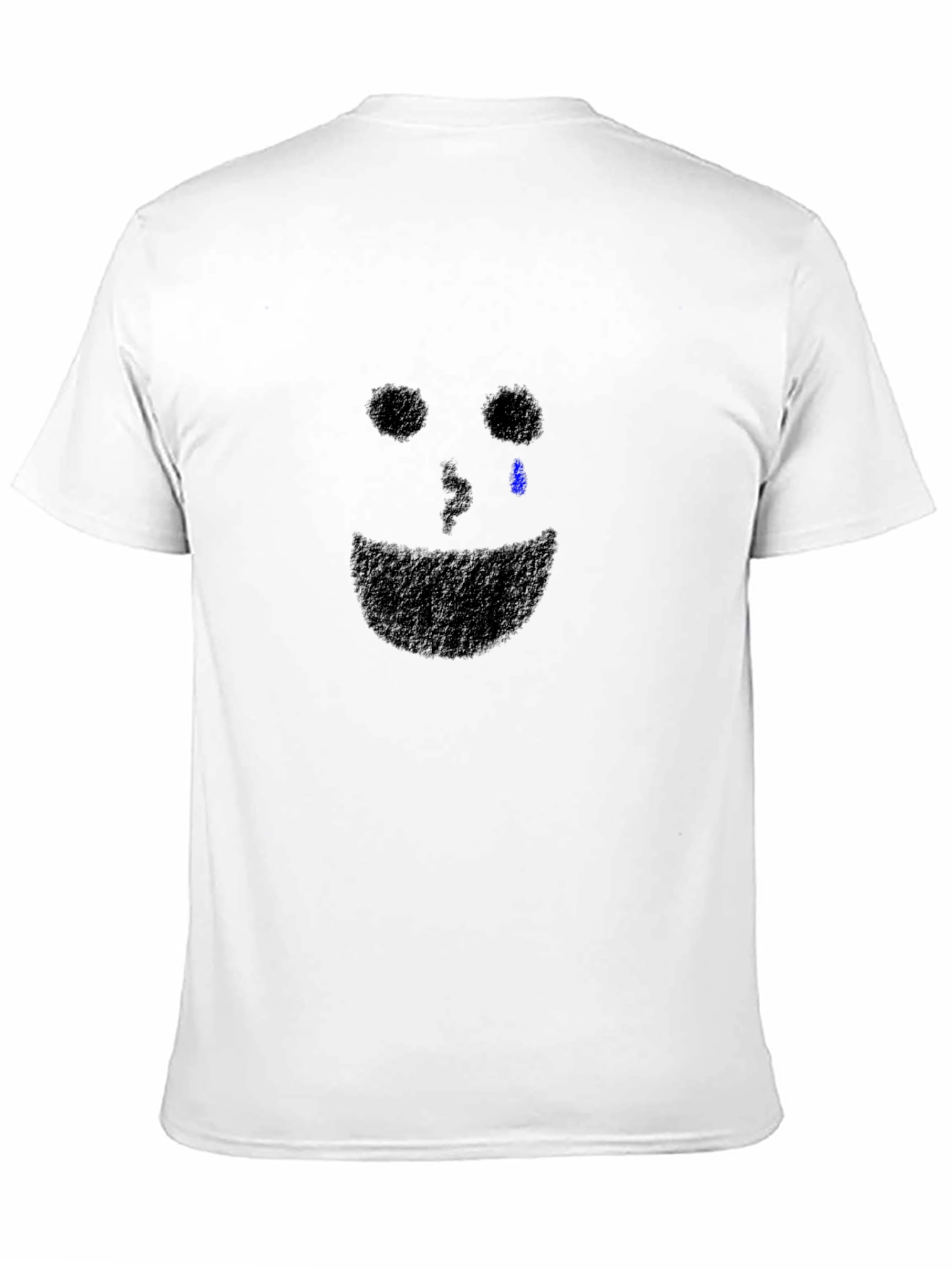 Sad Face Graphic Tee - Black Cotton T-Shirt