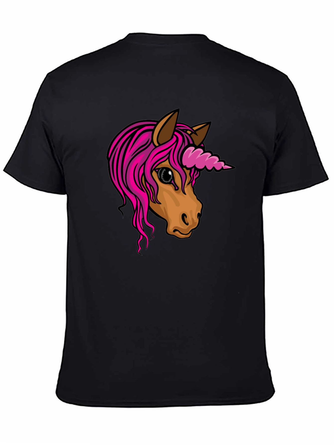Unicorn Graphic Tee - Black Cotton Blend