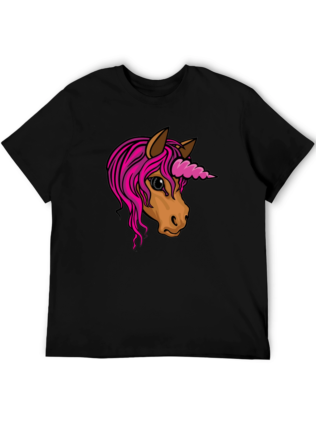 Unicorn Graphic Tee - Black Cotton Blend