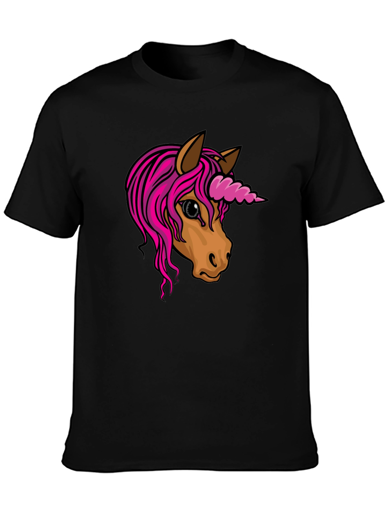 Unicorn Graphic Tee - Black Cotton Blend