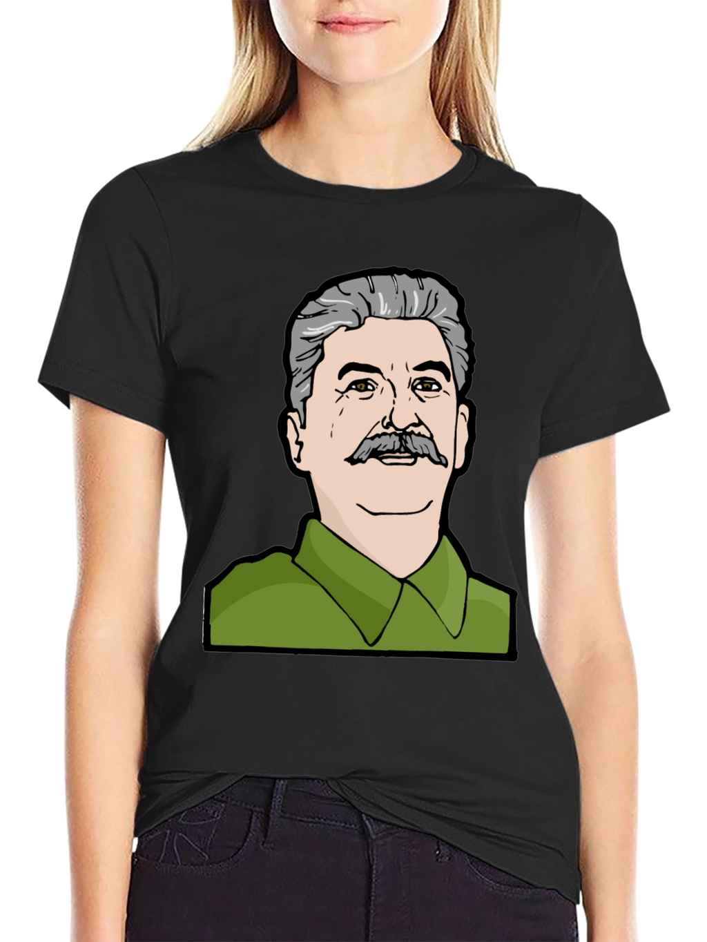 Stalin Graphic Print Black T-Shirt