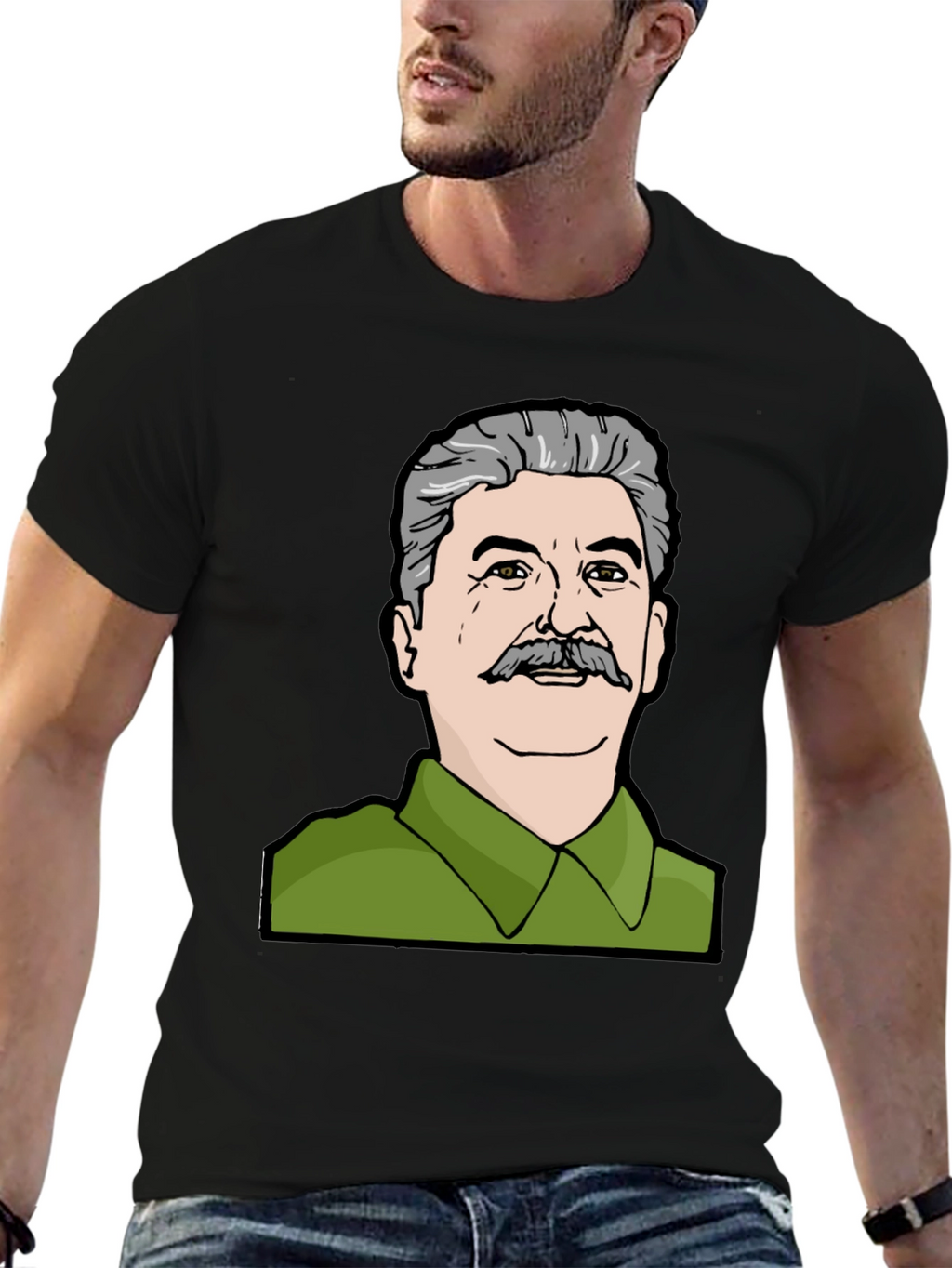 Stalin Graphic Print Black T-Shirt