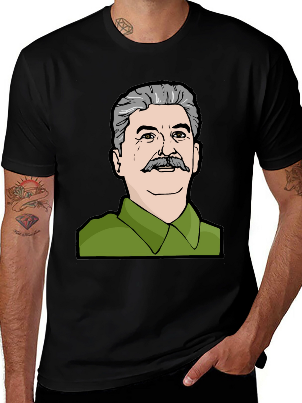 Stalin Graphic Print Black T-Shirt