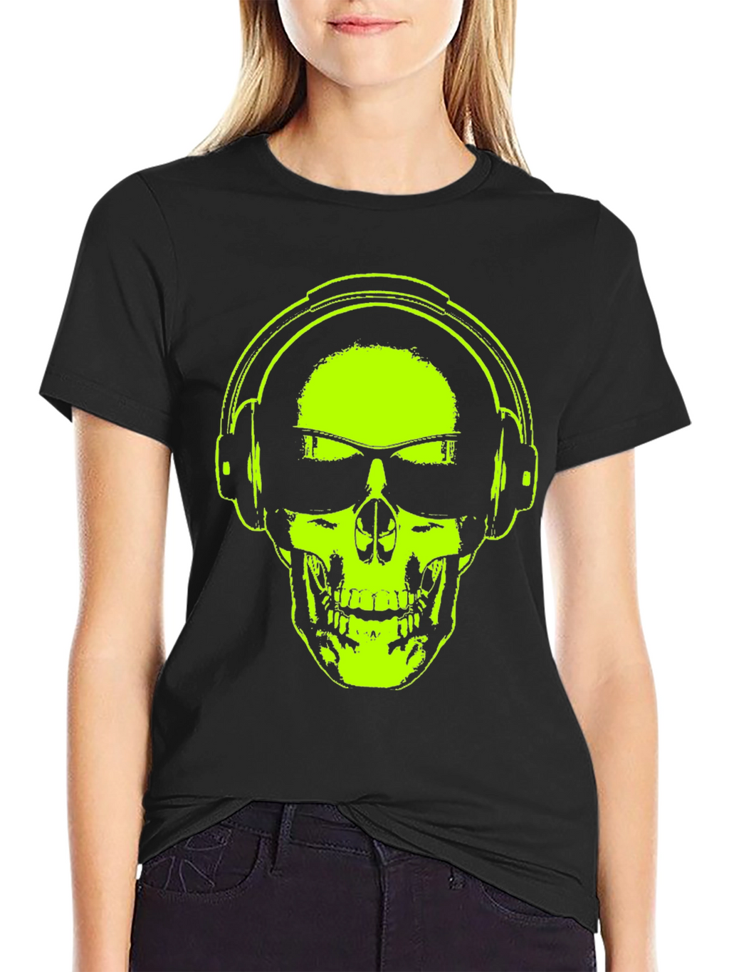 Skull Headphones T-Shirt - Vibrant Graphic Tee