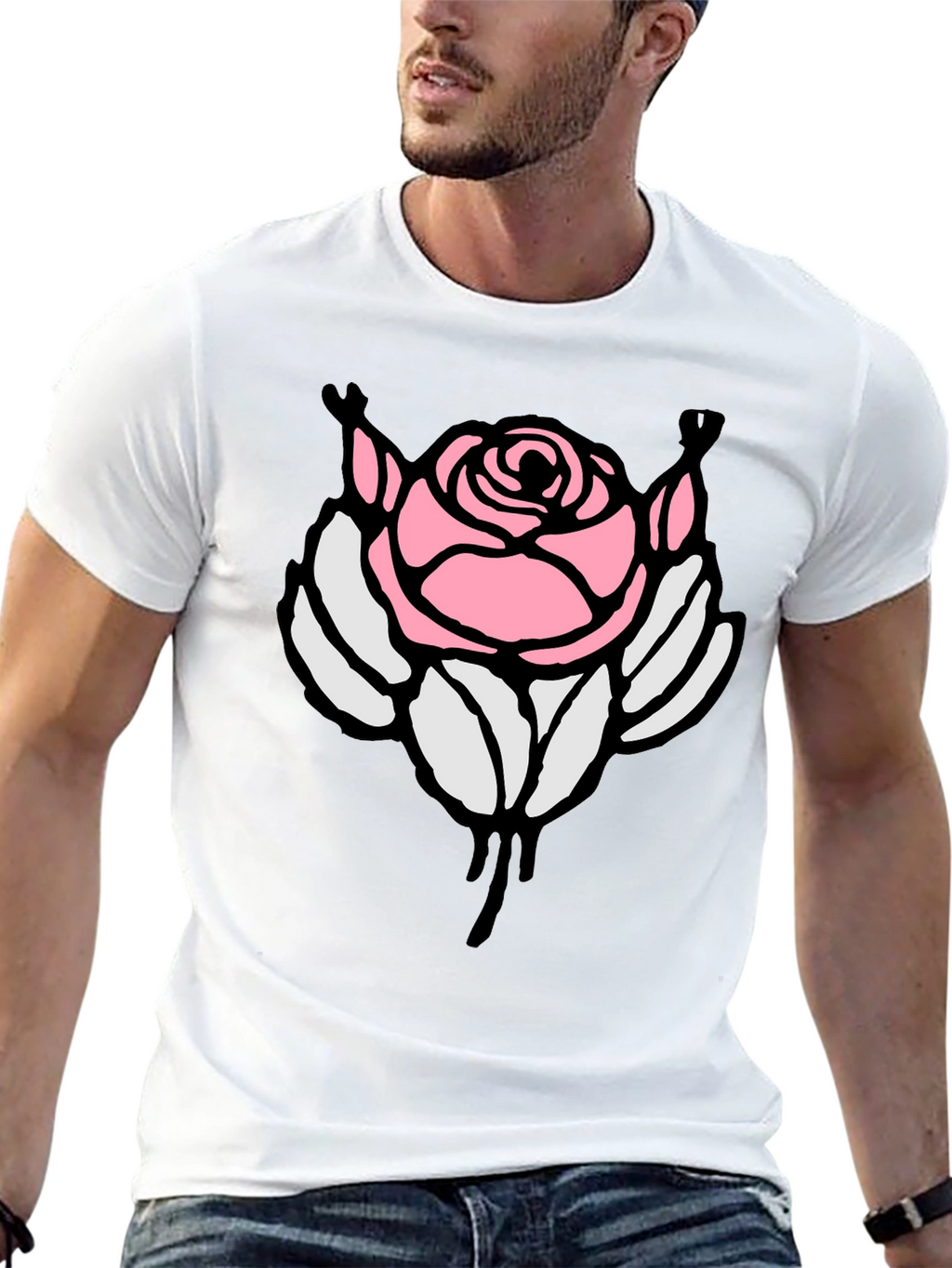 Rose Graphic Black T-Shirt