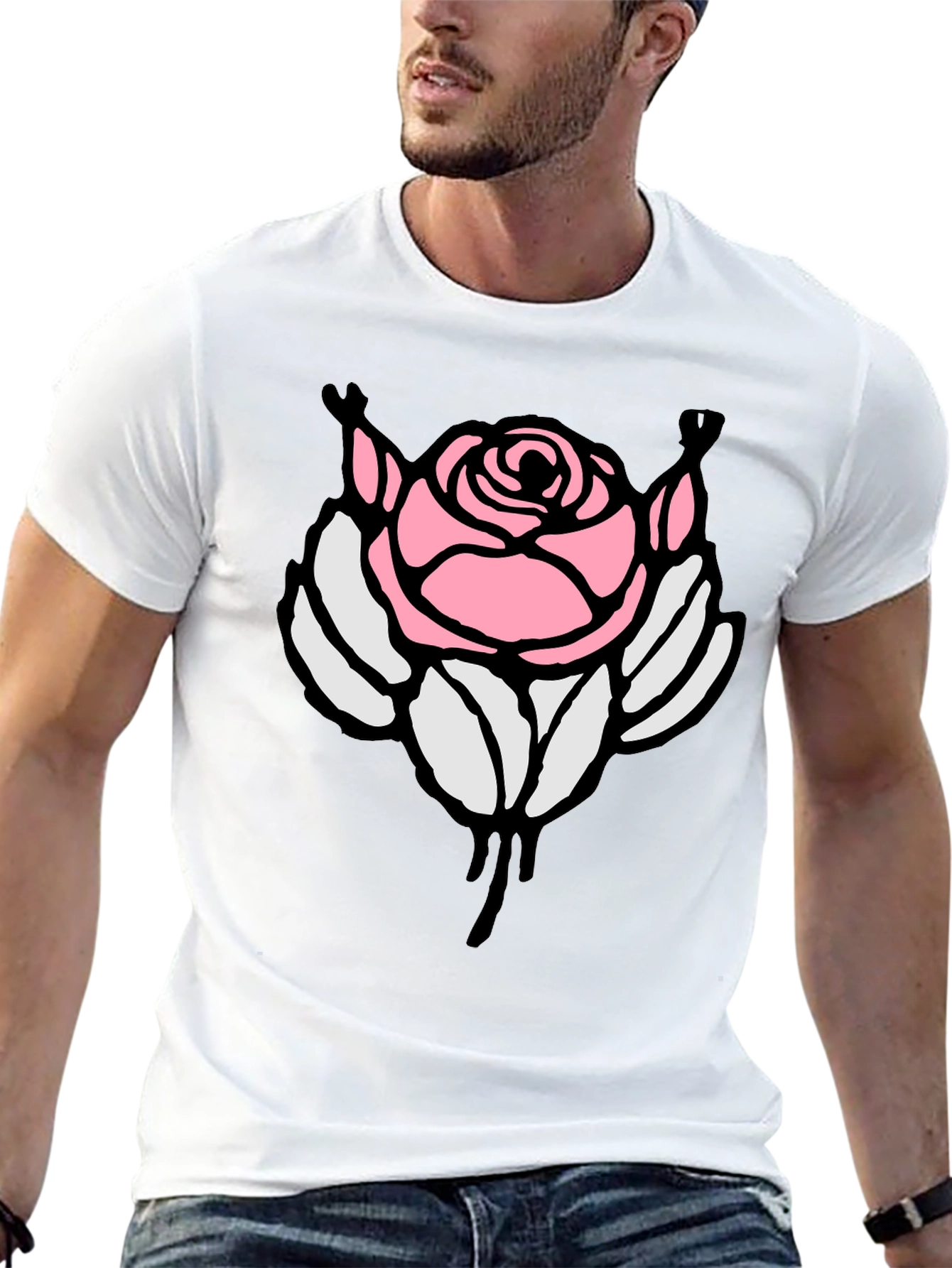 Rose Graphic Black T-Shirt