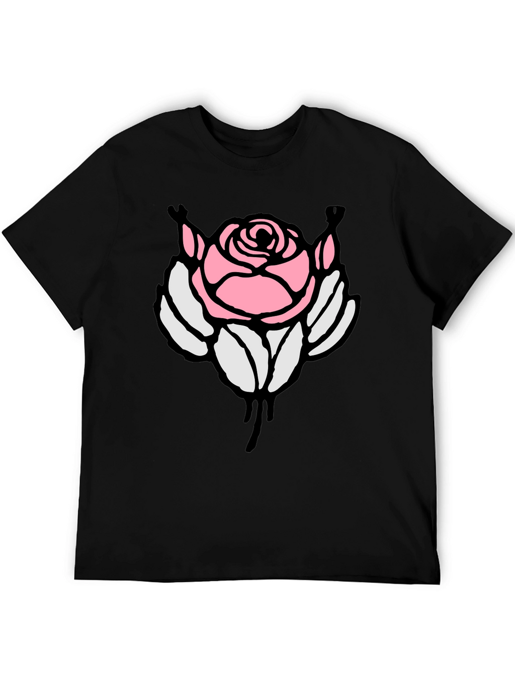 Rose Graphic Black T-Shirt