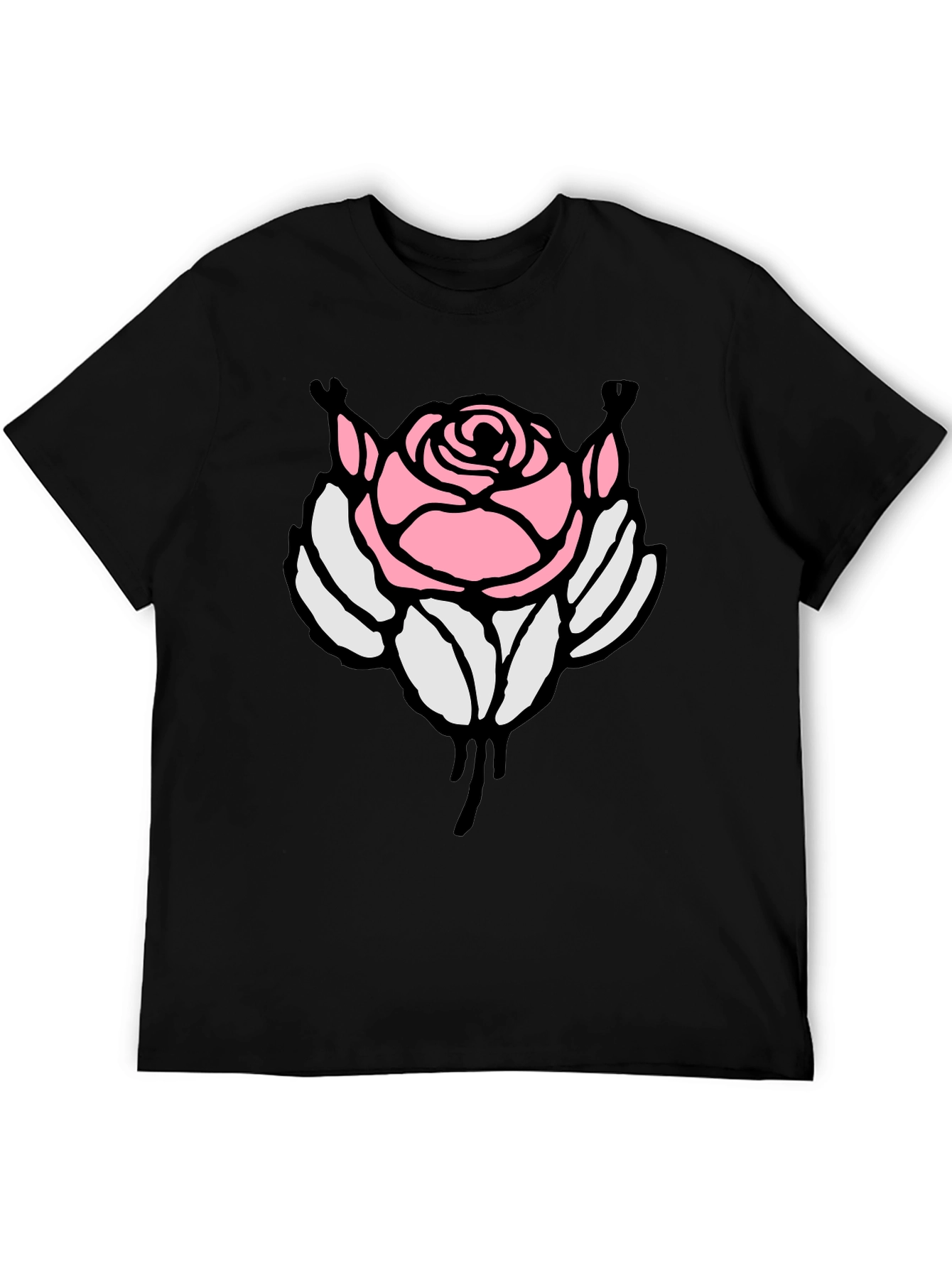 Rose Graphic Black T-Shirt