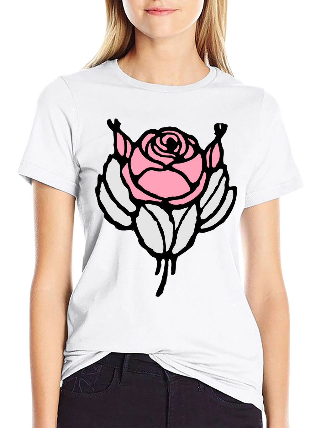 Rose Graphic Black T-Shirt