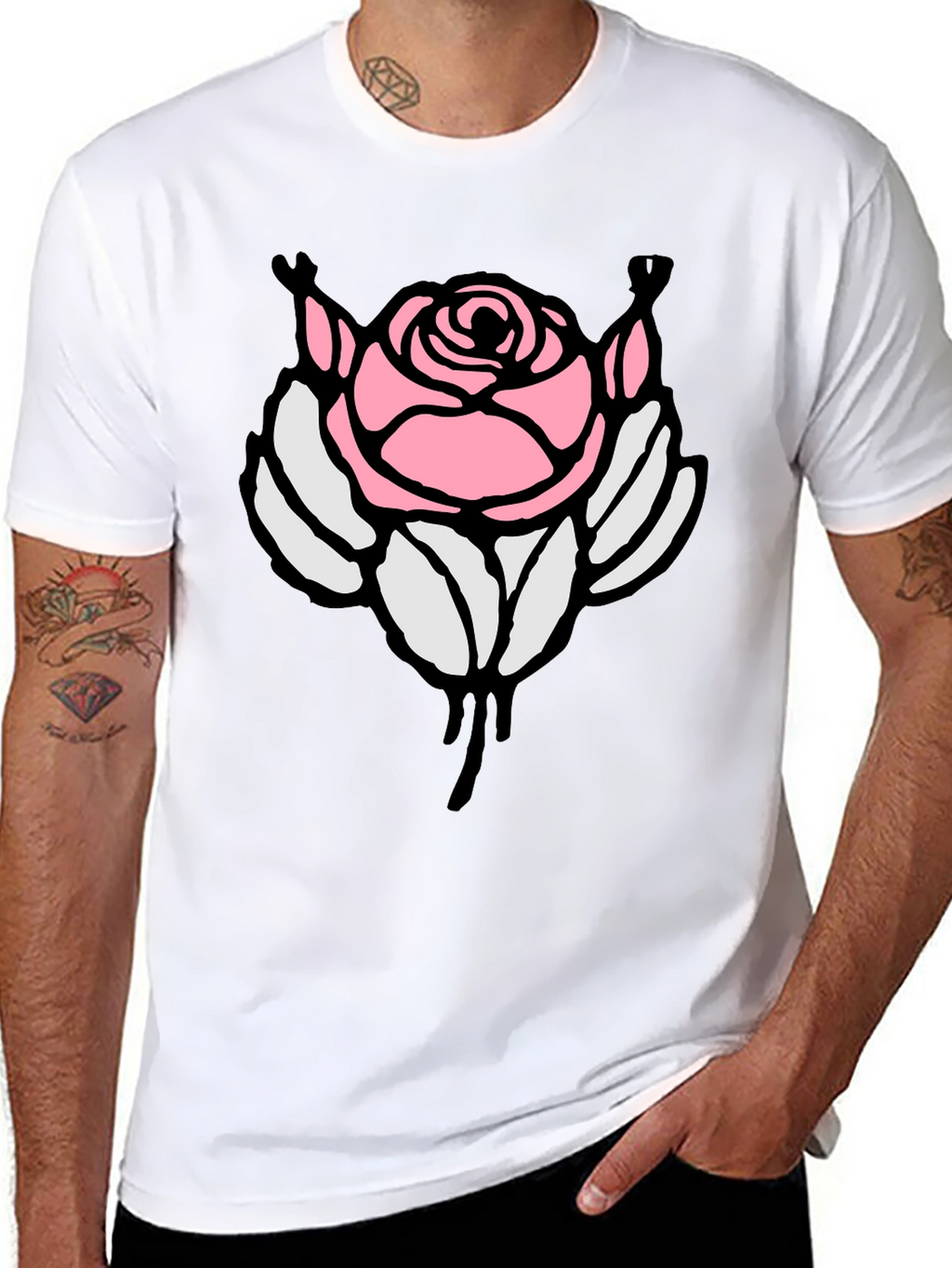 Rose Graphic Black T-Shirt