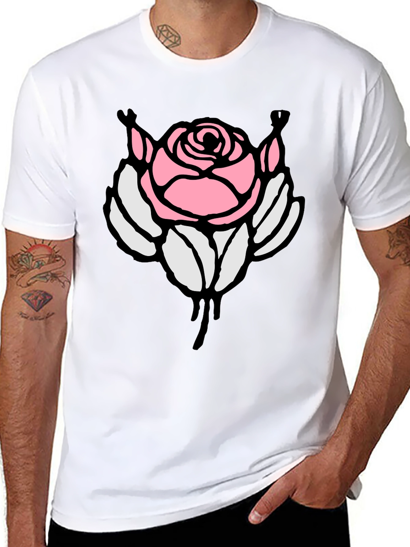 Rose Graphic Black T-Shirt