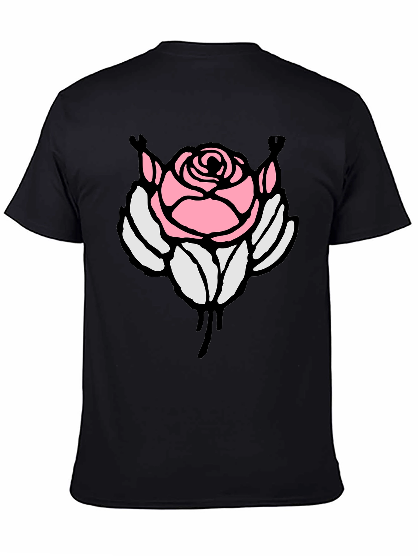 Rose Graphic Black T-Shirt