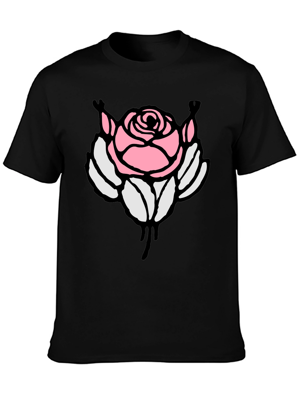 Rose Graphic Black T-Shirt