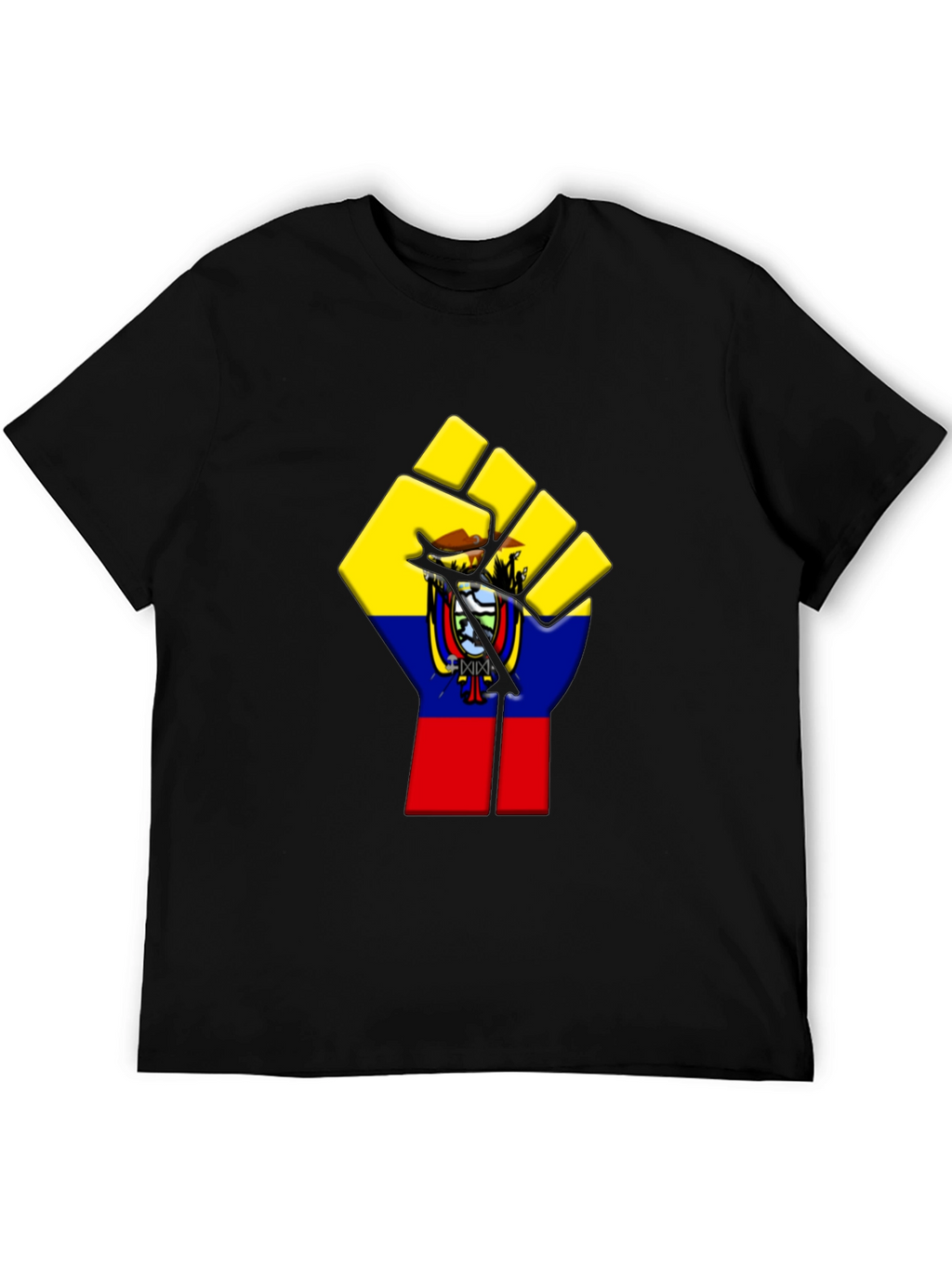 Ecuador Flag Fist Graphic Tee - Black