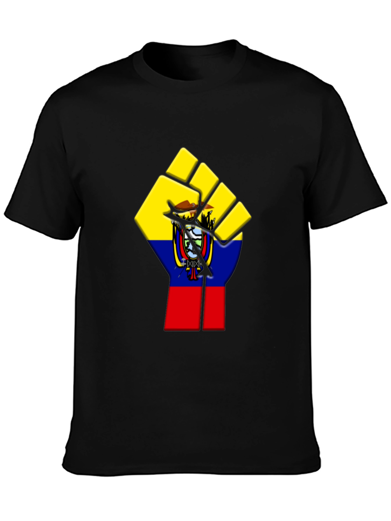 Ecuador Flag Fist Graphic Tee - Black