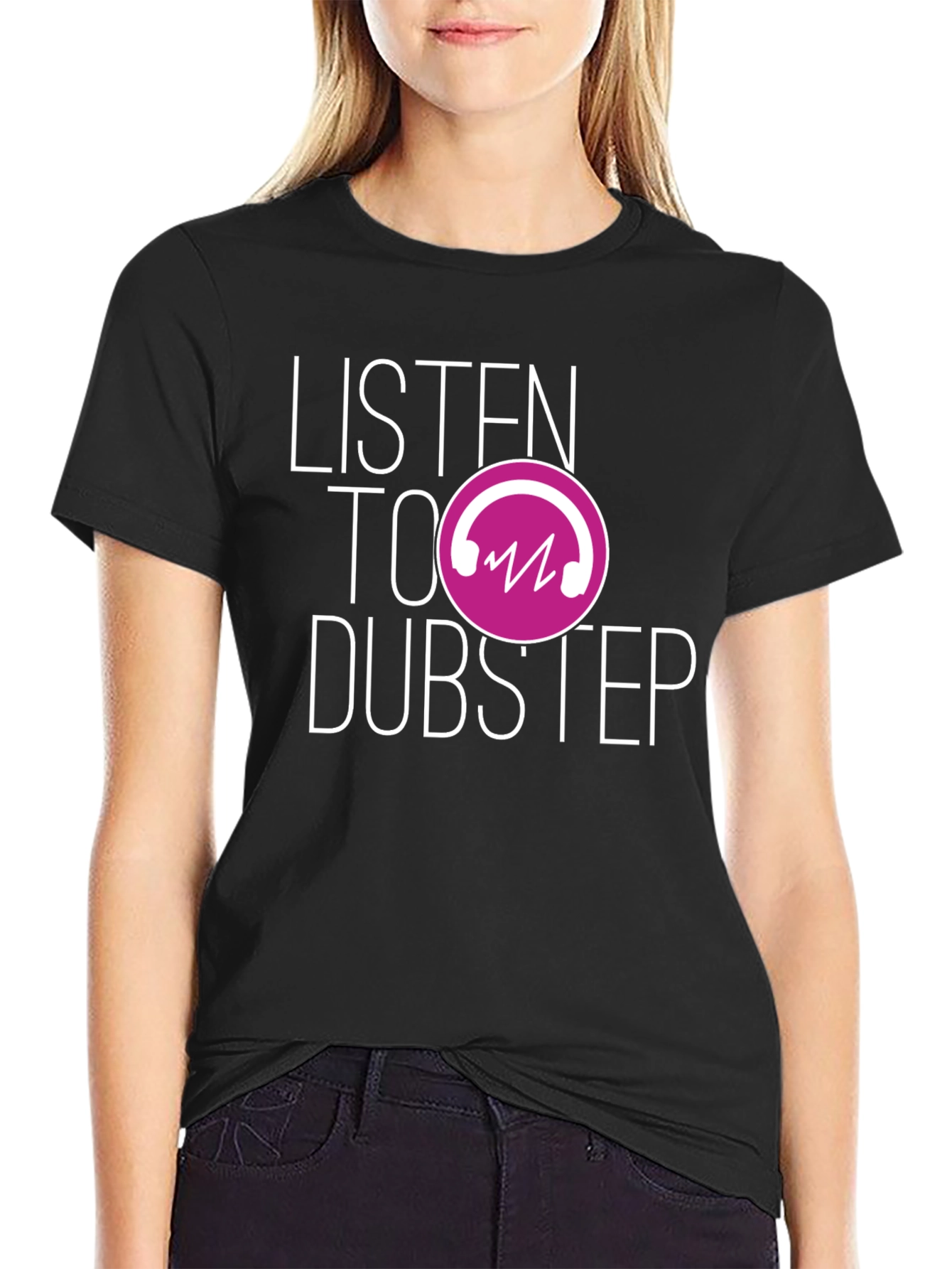 Listen to Dubstep Graphic Tee - Black Cotton T-Shirt