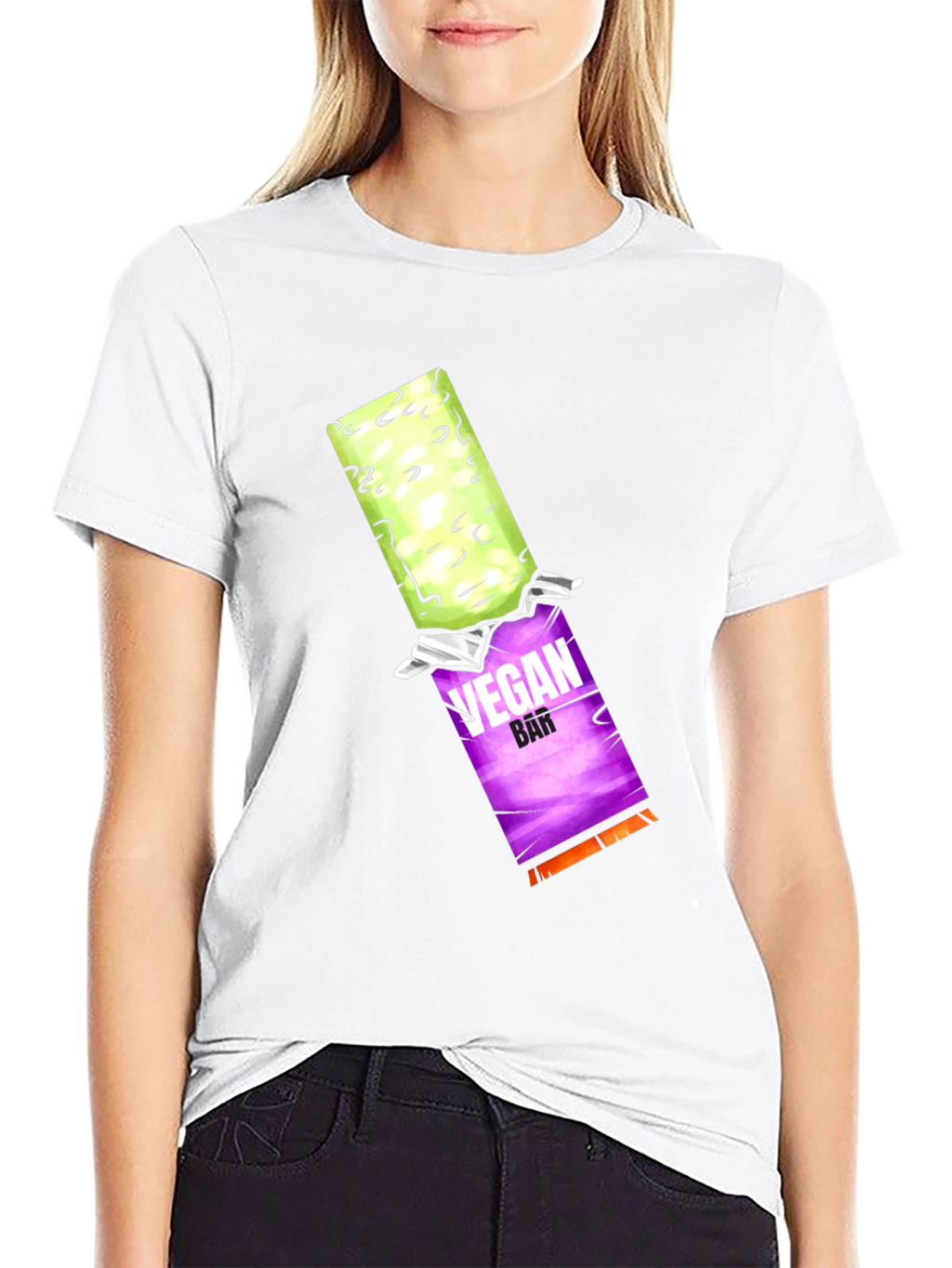 Vegan Bar Graphic Tee - Black Casual T-Shirt
