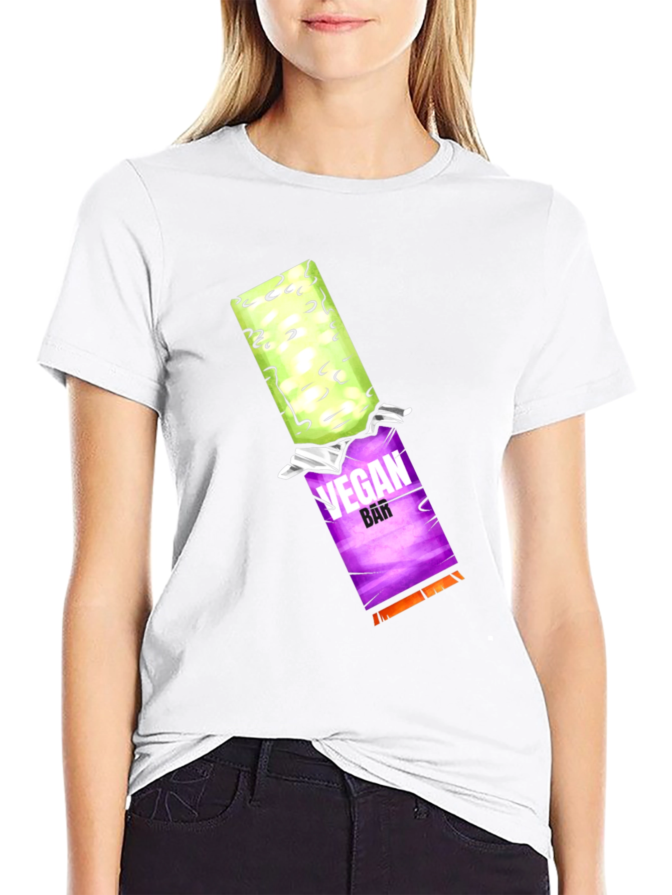 Vegan Bar Graphic Tee - Black Casual T-Shirt