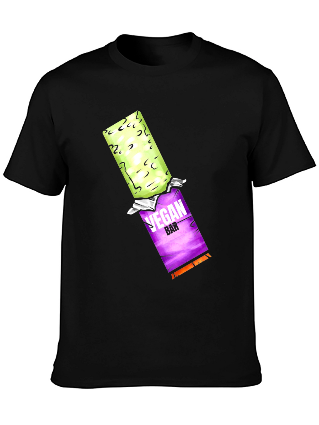 Vegan Bar Graphic Tee - Black Casual T-Shirt