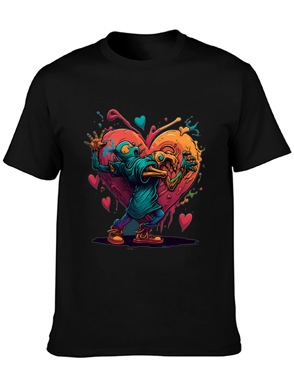 Funky Monster Heart Graphic T-Shirt