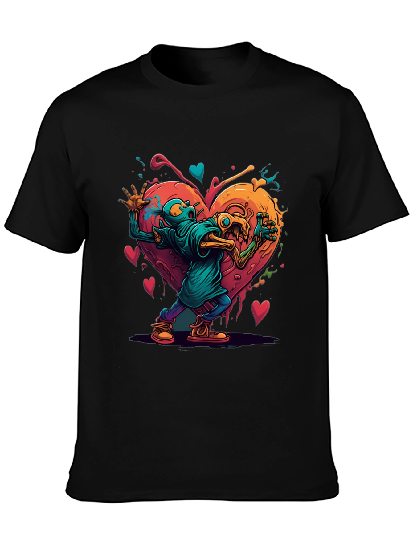Funky Monster Heart Graphic T-Shirt